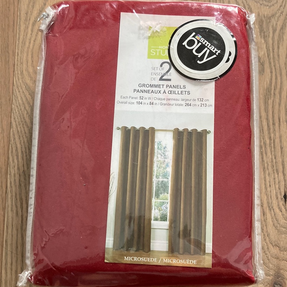 BNIP Set of 2 Hudson’s Bay Home Studio microsuede Grommet Panels (104” x 84”)